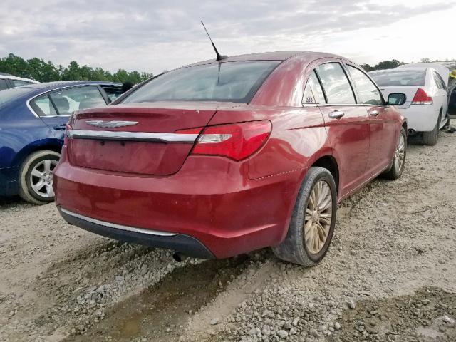 1C3BC2FB1BN533442 - 2011 CHRYSLER 200 LIMITE RED photo 4