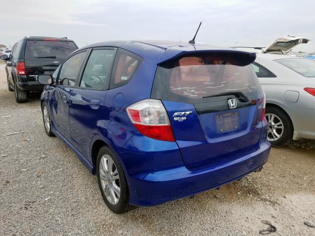 JHMGE88409S044599 - 2009 HONDA FIT SPORT BLUE photo 3