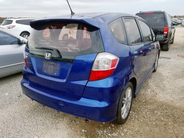 JHMGE88409S044599 - 2009 HONDA FIT SPORT BLUE photo 4