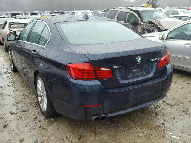 WBAXH5C54DD107656 - 2013 BMW 528 XI BLUE photo 3