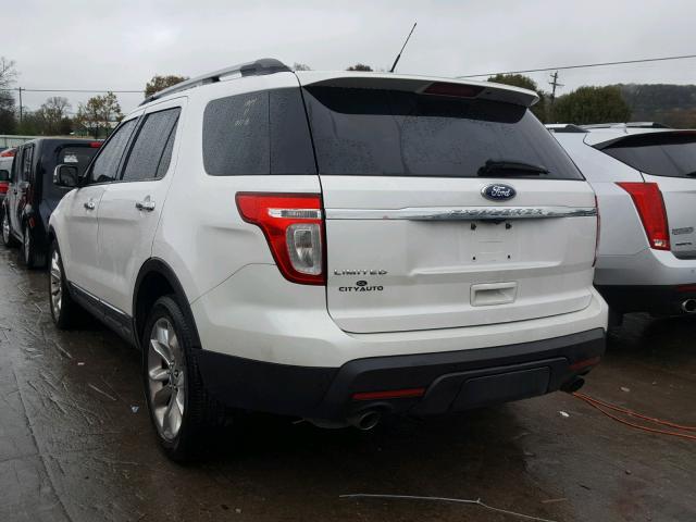 1FMHK7F84BGA17344 - 2011 FORD EXPLORER L WHITE photo 3