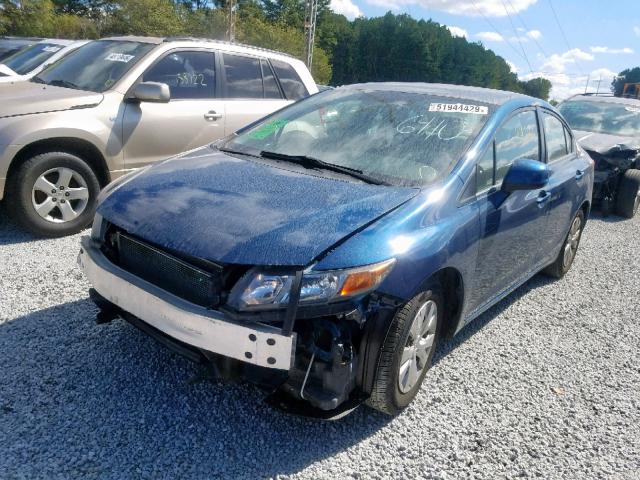 2HGFB2F56CH536410 - 2012 HONDA CIVIC LX BLUE photo 2