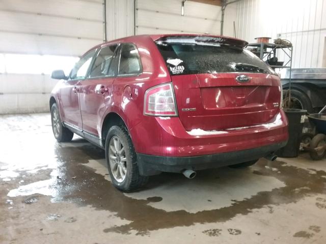 2FMDK48C77BA71363 - 2007 FORD EDGE SEL BURGUNDY photo 3