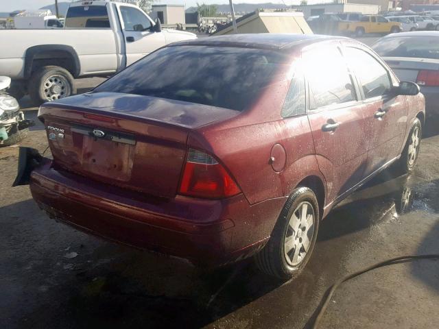 1FAHP34N57W298953 - 2007 FORD FOCUS ZX4 MAROON photo 4