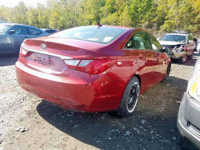 5NPEB4AC3BH093103 - 2011 HYUNDAI SONATA GLS RED photo 4