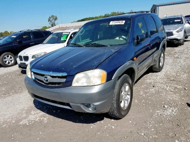 4F2YU09182KM50036 - 2002 MAZDA TRIBUTE LX BLUE photo 2