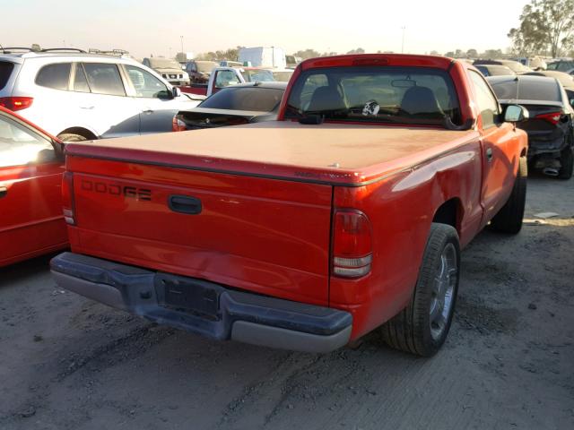 1B7FL26X01S322175 - 2001 DODGE DAKOTA RED photo 4