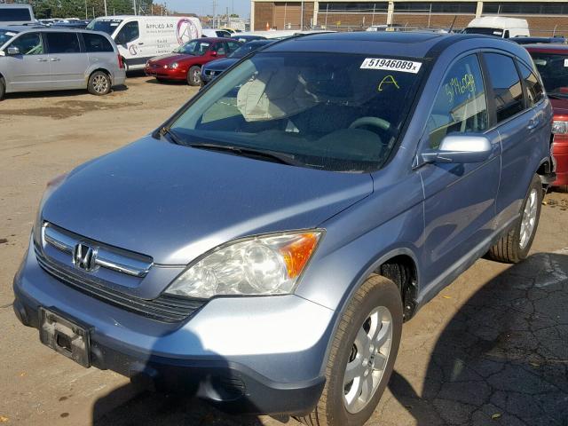 5J6RE48778L050559 - 2008 HONDA CR-V EXL BLUE photo 2