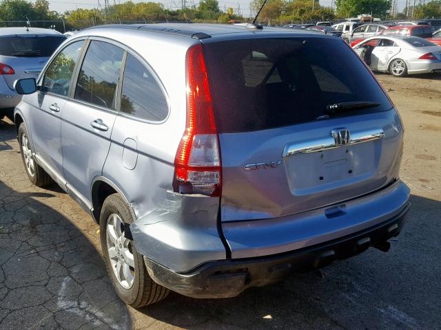 5J6RE48778L050559 - 2008 HONDA CR-V EXL BLUE photo 3