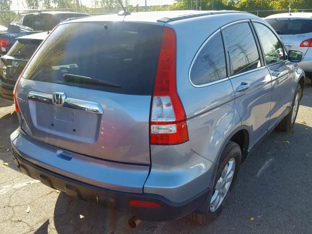 5J6RE48778L050559 - 2008 HONDA CR-V EXL BLUE photo 4