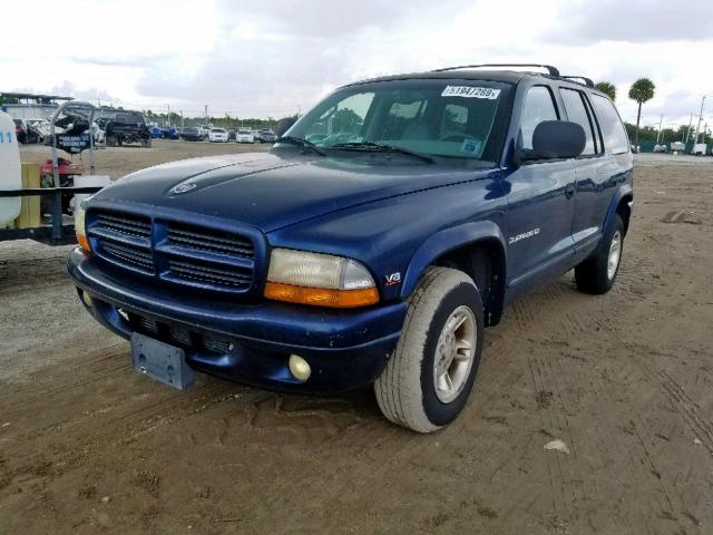 1B4HR28Y8YF147977 - 2000 DODGE DURANGO BLUE photo 2