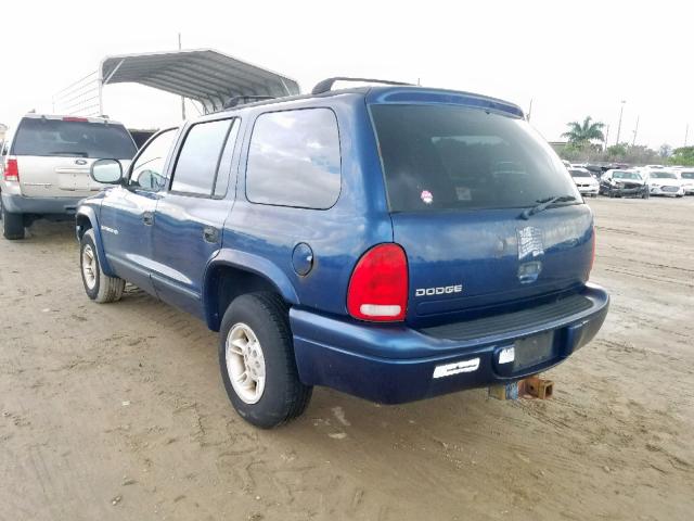 1B4HR28Y8YF147977 - 2000 DODGE DURANGO BLUE photo 3