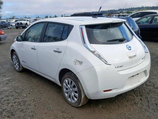 1N4AZ0CP5DC423332 - 2013 NISSAN LEAF S WHITE photo 3