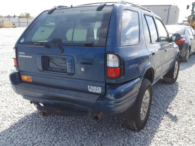 4S2CK58W014323136 - 2001 ISUZU RODEO S BLUE photo 4