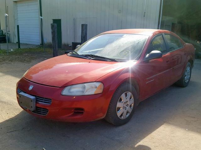 1B3EJ46U01N557288 - 2001 DODGE STRATUS SE RED photo 2