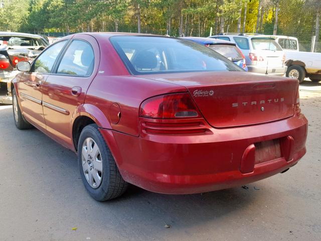 1B3EJ46U01N557288 - 2001 DODGE STRATUS SE RED photo 3