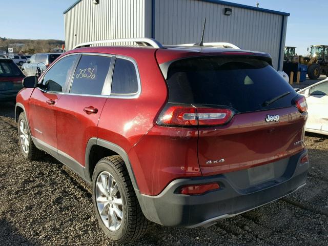 1C4PJMDB8HW537013 - 2017 JEEP CHEROKEE L RED photo 3