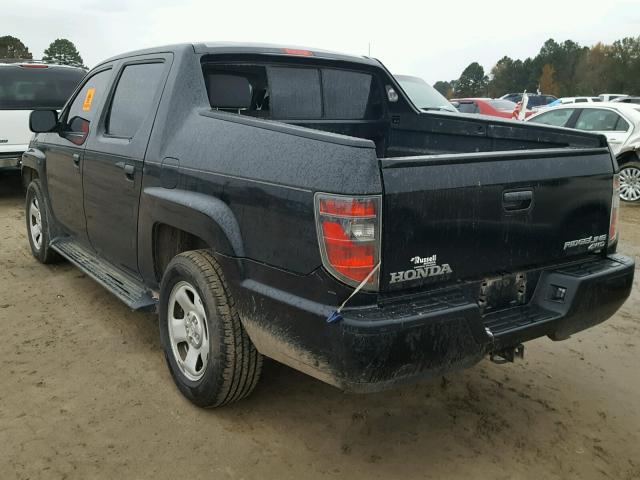 5FPYK1F25CB459436 - 2012 HONDA RIDGELINE BLACK photo 3