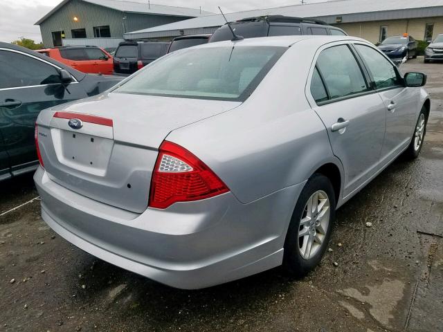 3FAHP0GA0CR135633 - 2012 FORD FUSION S SILVER photo 4