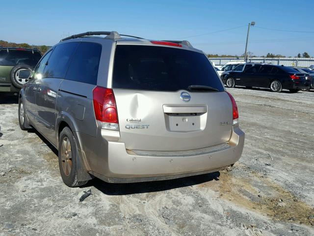 5N1BV28U46N103507 - 2006 NISSAN QUEST S GOLD photo 3