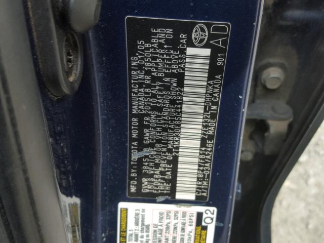 2T1KR30E85C441822 - 2005 TOYOTA COROLLA MA BLUE photo 10