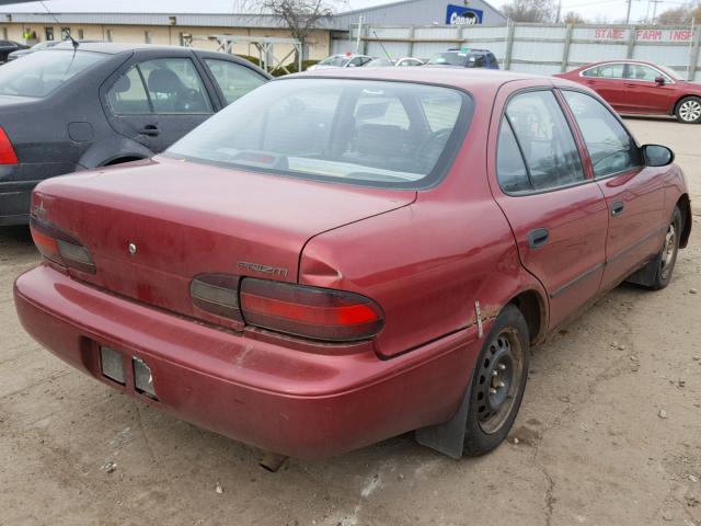 1Y1SK536XPZ027272 - 1993 GEO PRIZM BASE წითელი ფოტო 4