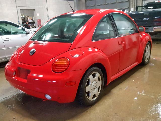 3VWCB21C61M468306 - 2001 VOLKSWAGEN NEW BEETLE 红色 照片 4