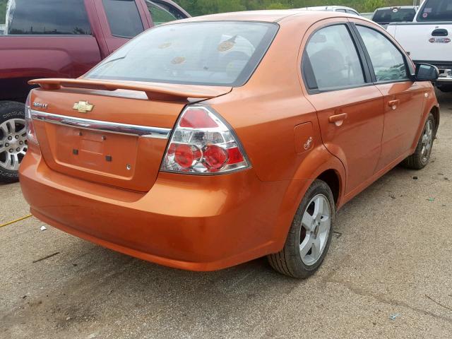 KL1TG56677B146743 - 2007 CHEVROLET AVEO LT ORANGE photo 4