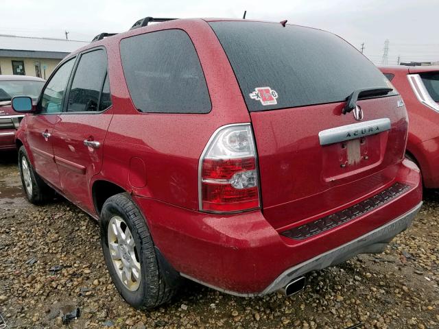 2HNYD18986H525239 - 2006 ACURA MDX TOURIN BURGUNDY photo 3