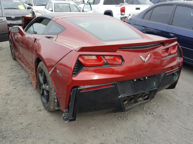 1G1YB2D74F5120520 - 2015 CHEVROLET CORVETTE S RED photo 3