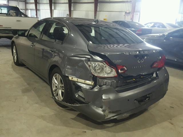 JN1CV6AP8AM406649 - 2010 INFINITI G37 BASE GRAY photo 3