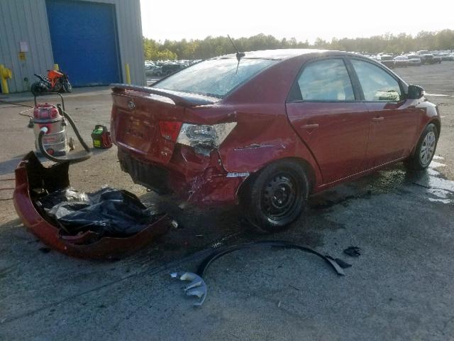 KNAFU4A25A5145042 - 2010 KIA FORTE EX RED photo 4