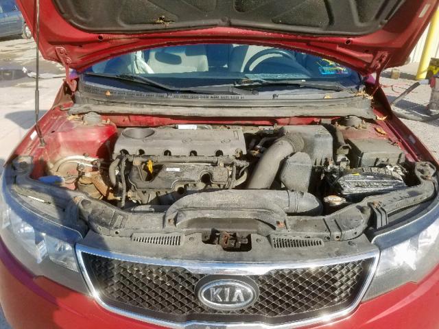 KNAFU4A25A5145042 - 2010 KIA FORTE EX RED photo 7