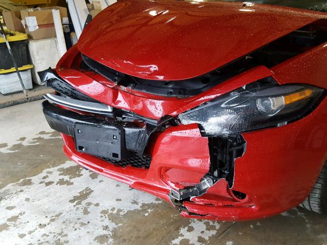 1C3CDFEB8FD346222 - 2015 DODGE DART GT RED photo 9