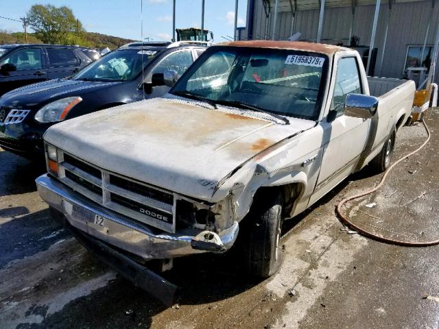 1B7FN14M9HS363122 - 1987 DODGE DAKOTA WHITE photo 2