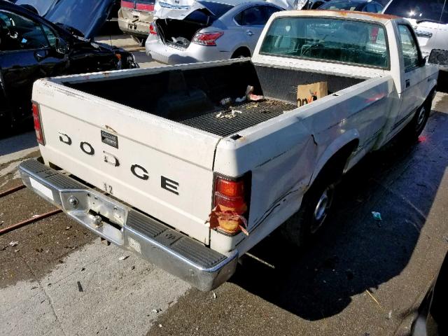 1B7FN14M9HS363122 - 1987 DODGE DAKOTA WHITE photo 4