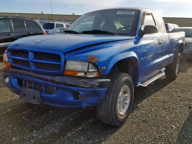 1B7GG22X3WS597402 - 1998 DODGE DAKOTA BLUE photo 2