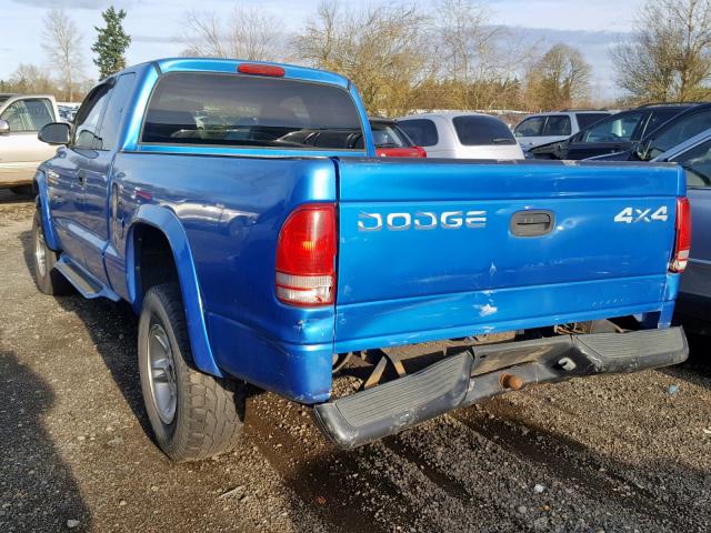 1B7GG22X3WS597402 - 1998 DODGE DAKOTA BLUE photo 3