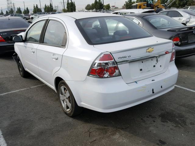 KL1TD5DE6BB245842 - 2011 CHEVROLET AVEO LS WHITE photo 3
