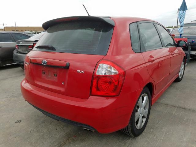 KNAFE161375007391 - 2007 KIA SPECTRA5 S RED photo 4