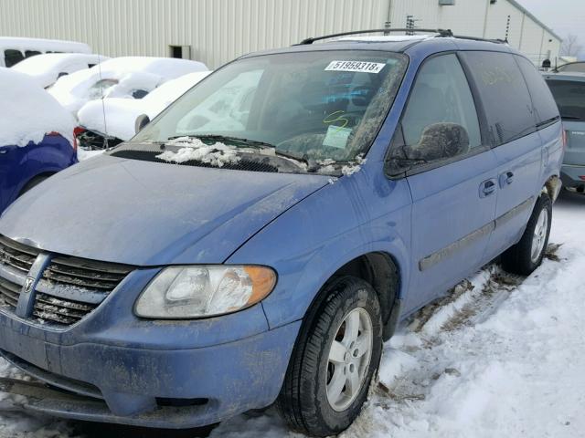 1D4GP45R87B225888 - 2007 DODGE CARAVAN SX BLUE photo 2