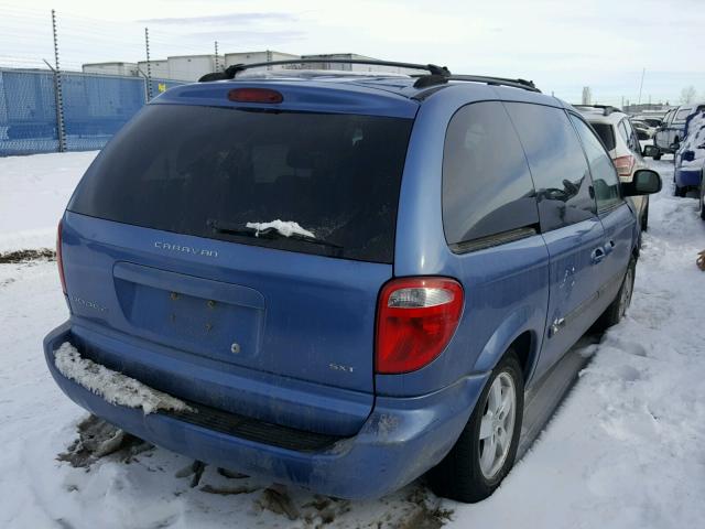 1D4GP45R87B225888 - 2007 DODGE CARAVAN SX BLUE photo 4