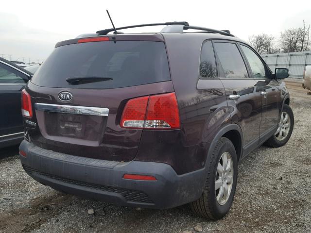 5XYKT3A61DG328807 - 2013 KIA SORENTO LX PURPLE photo 4