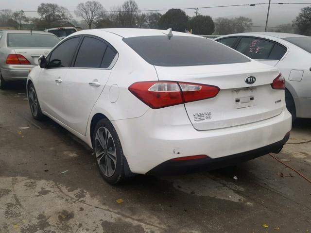 KNAFX4A84E5078161 - 2014 KIA FORTE EX WHITE photo 3