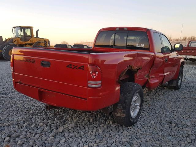 1B7GG22Y0WS732103 - 1998 DODGE DAKOTA RED photo 4