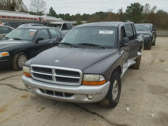 1B7HL48N72S562051 - 2002 DODGE DAKOTA QUA GRAY photo 2