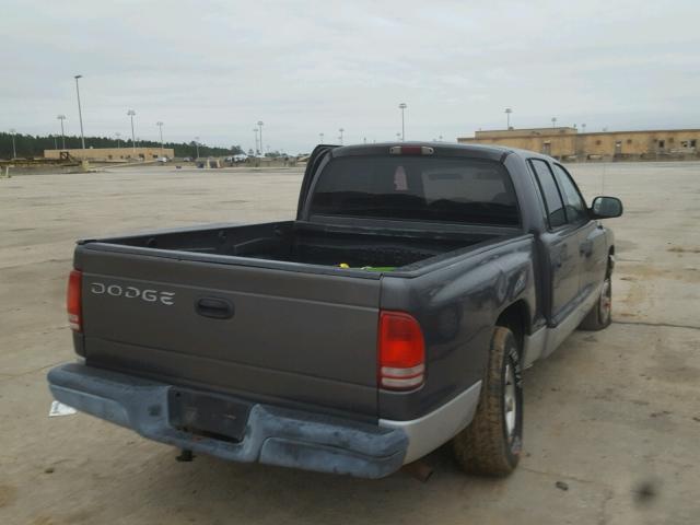 1B7HL48N72S562051 - 2002 DODGE DAKOTA QUA GRAY photo 4