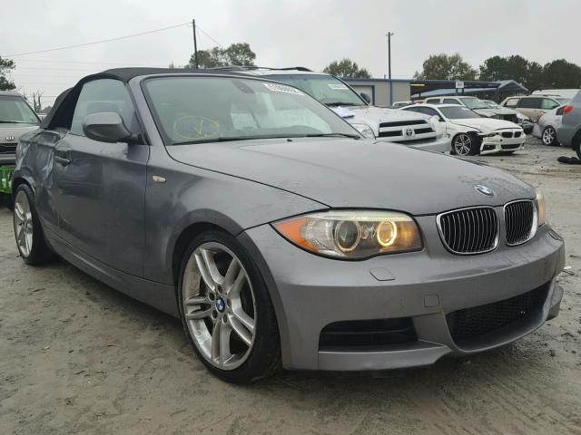 WBAUN7C55DVM27389 - 2013 BMW 135 I GRAY photo 1