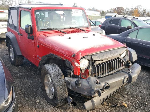 1J4FA24117L108362 - 2007 JEEP WRANGLER X RED photo 1