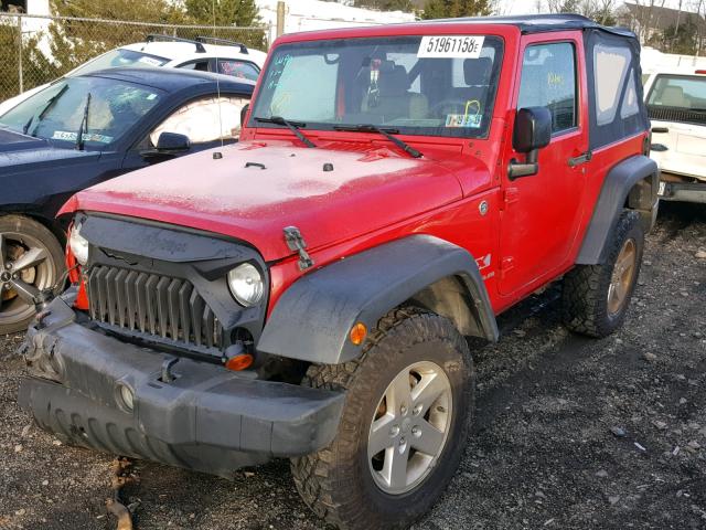 1J4FA24117L108362 - 2007 JEEP WRANGLER X RED photo 2